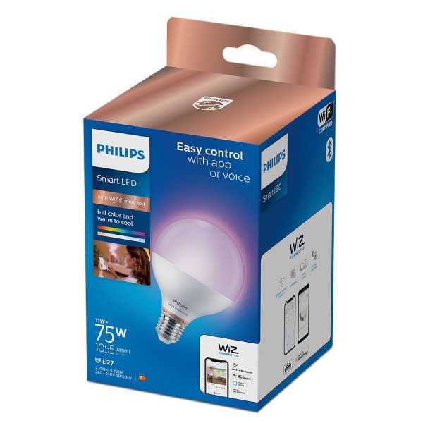 Bombilla Inteligente Globo E27 11 w 1055 lm 2200-6500 k Full Colors PHILIPS