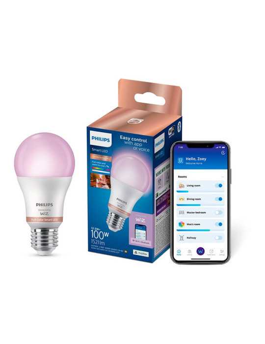 Bombilla Inteligente Mate E27, 12,5 W, 1521 lm, 2200-6500 K, A Todo Color PHILIPS