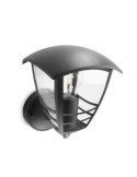 Aplique Exterior Creek E27 60 w sin Bombilla, Color Negro, Luz Hacia Arriba PHILIPS