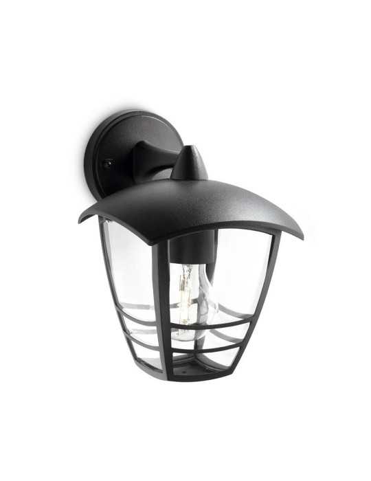 Aplique Exterior Creek E27 60 w sin Bombilla, Color Negro, Luz Hacia Abajo PHILIPS