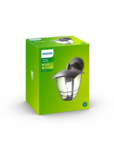 Aplique Exterior Creek E27 60 w sin Bombilla, Color Negro, Luz Hacia Abajo PHILIPS 2