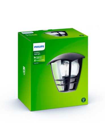 Aplique Exterior Creek E27 60 w sin Bombilla, Color Negro, Mural PHILIPS 2