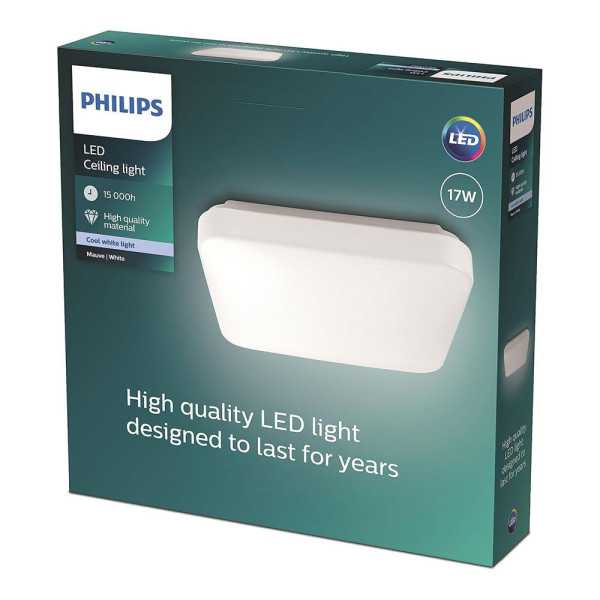 Plafón LED Cuadrado Mauve 17 W 4000 k 2000 lm 32,5 x 32,5 x 7,5 cm PHILIPS