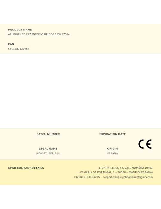 Aplique LED E27 Modelo Bridge 15W 970 lm PHILIPS