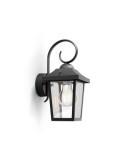 Aplique Exterior Buzzard E27 60 w sin Bombilla, Color Negro, Luz Hacia Abajo PHILIPS