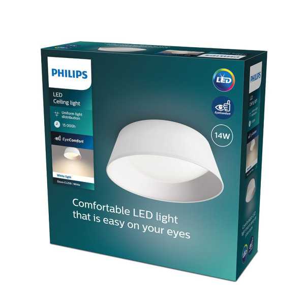 Plafón Interior LED 14 W 1.100 lm 3.000 K Blanco Mod. Dawn, Ø34 cm PHILIPS