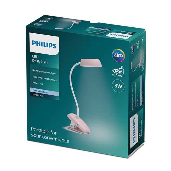 Flexo Pinza LED 3W 4.000K Rosa PHILIPS