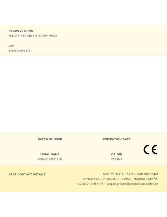 Flexo Pinza LED 3W 4.000K Rosa PHILIPS