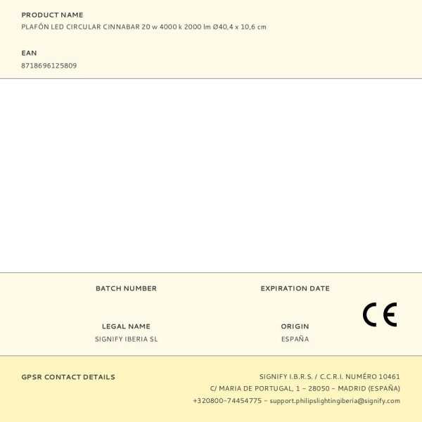 Plafón LED Circular Cinnabar 20 W 4000 k 2000 lm Ø40,4 x 10,6 cm PHILIPS
