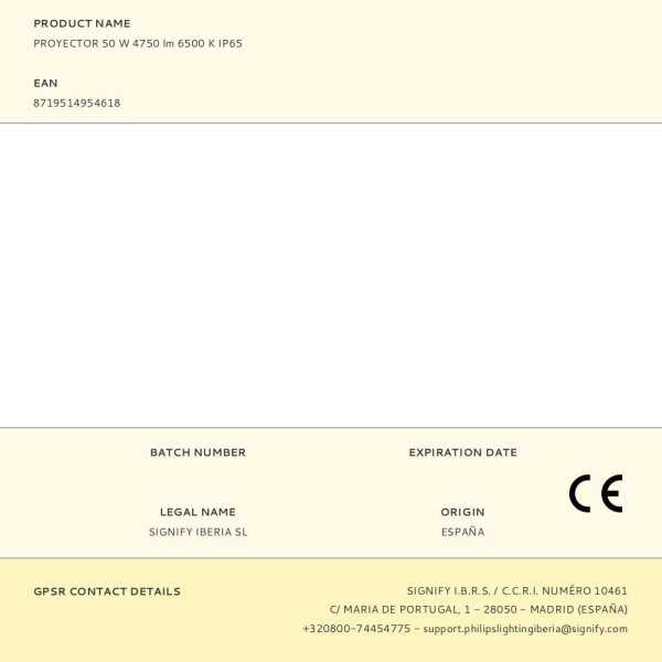 Proyector 50 W 4750 lm 6500 K IP65 PHILIPS