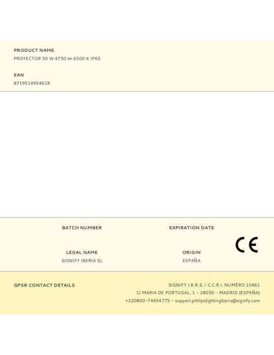 Proyector 50 W 4750 lm 6500 K IP65 PHILIPS