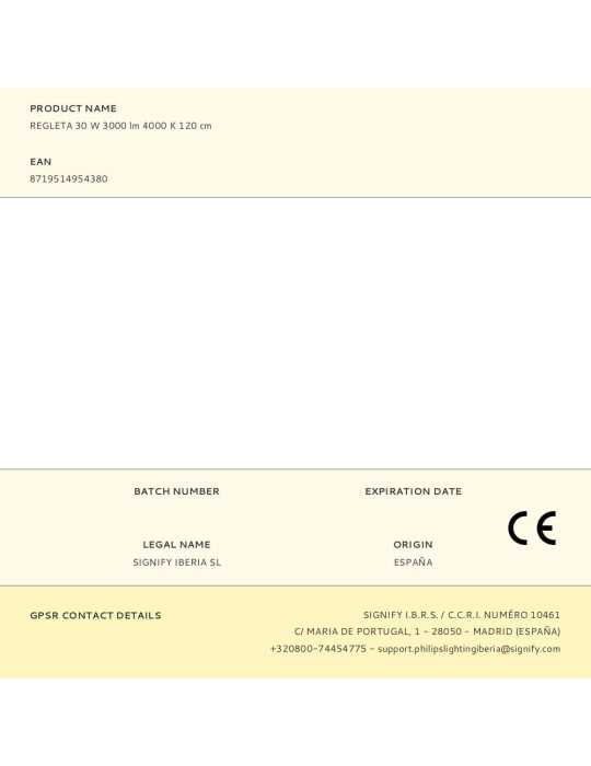 Regleta LED 30 W 4000 K 3000 lm 120 cm PHILIPS