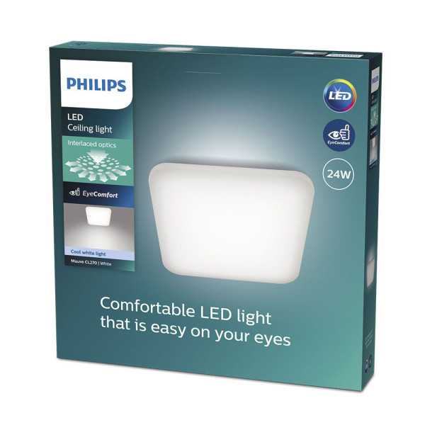 Plafón LED Cuadrado Mauve 24 W 4000 k 3000 lm 43 x 43 x 7,5 cm PHILIPS