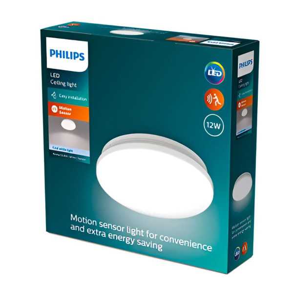 Plafón LED Circular con Sensor Acuna 12 W 4000 k 1500 lm 24,5 x 24,5 x 6,3 cm PHILIPS
