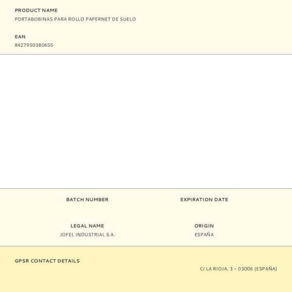 Portabobinas para Rollo Papernet de Suelo JOFEL