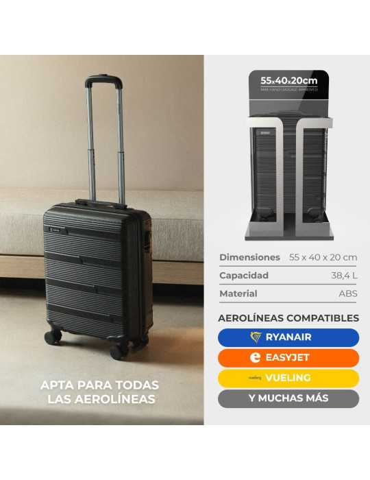 Set de Maletas 3 Piezas Negro, 12", 20" y 24" NUMADA