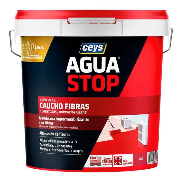 Aguastop Caucho Fibras Rojo 20 kg CEYS