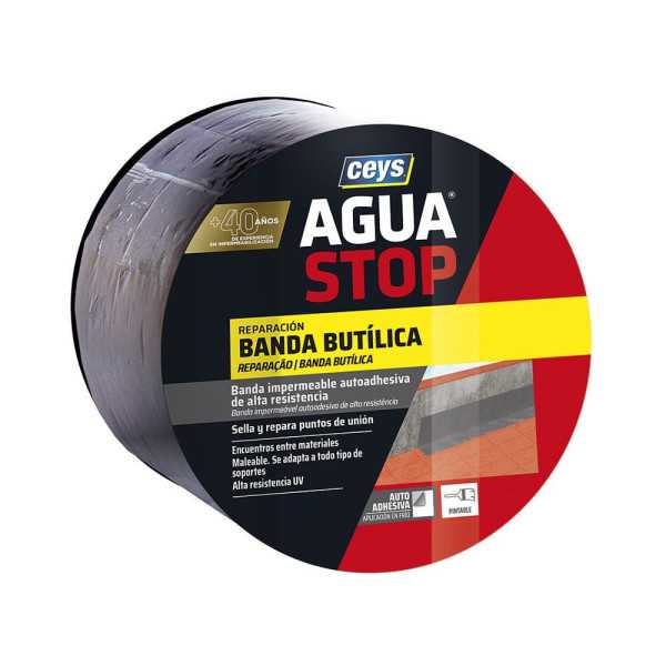 Aguastop Banda Impermeable Butilo Color Gris 10 cm x 10 m CEYS
