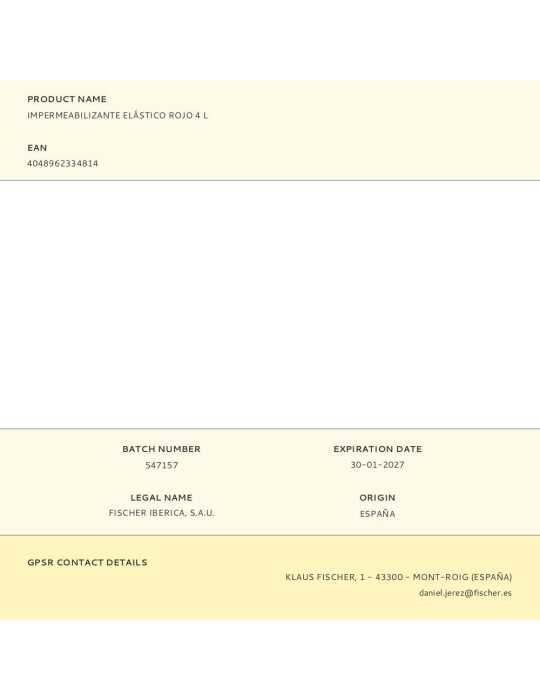 Impermeabilizante Elástico Rojo 4 L Próxima Fecha Caducidad 01/09/2026 FISCHER