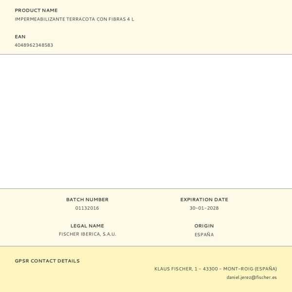 Impermeabilizante Terracota con Fibras 4 L FISCHER