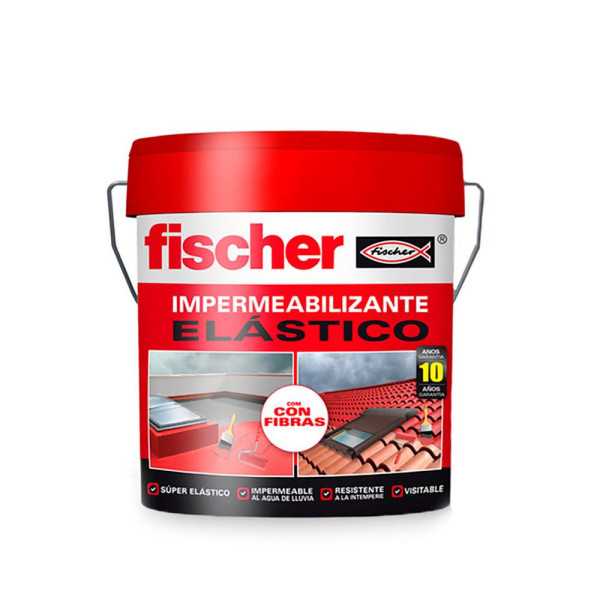 Impermeabilizante Gris con Fibras 4 L FISCHER