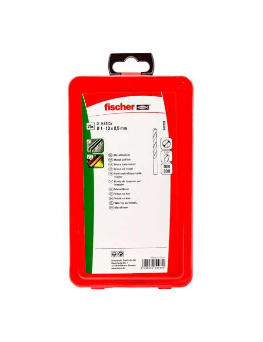 Broca para Metal HSS-Co DIN 338, Juego 25 Piezas, Ø1,00 - Ø13,00 mm FISCHER