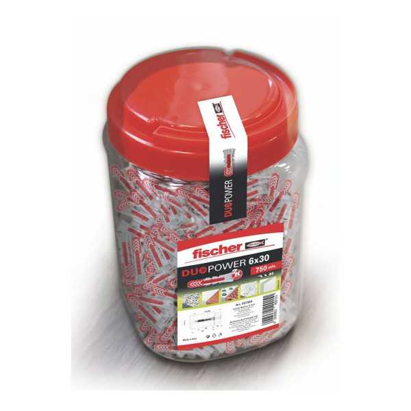 Taco Duopower Ø6 x 30 mm, Bote 750 uds FISCHER