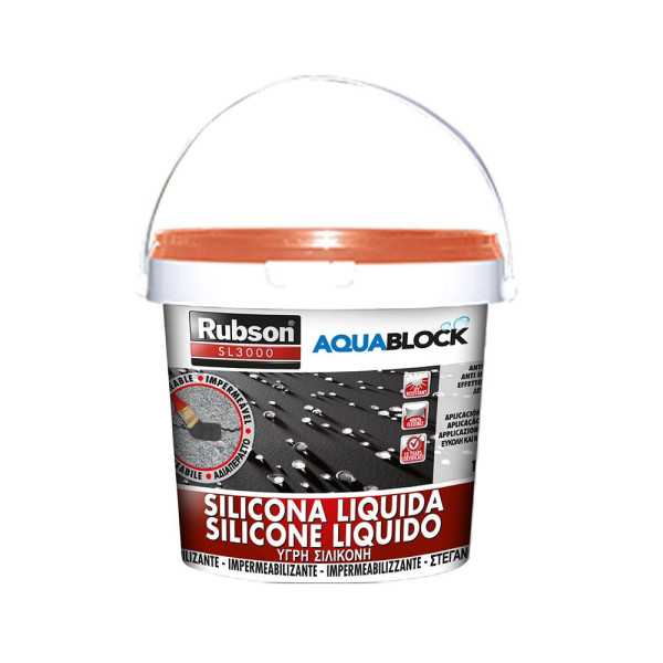 Silicona Líquida Aquablock Teja 1 kg RUBSON
