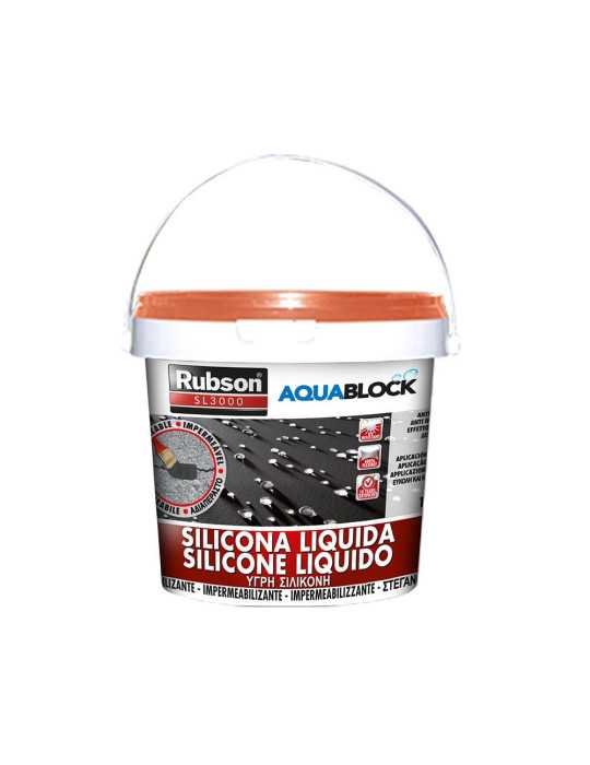 Silicona Líquida Aquablock Teja 1 kg RUBSON