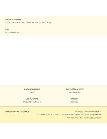 Cola Especial para Césped Artificial Bote 6 Kg FAURA 2