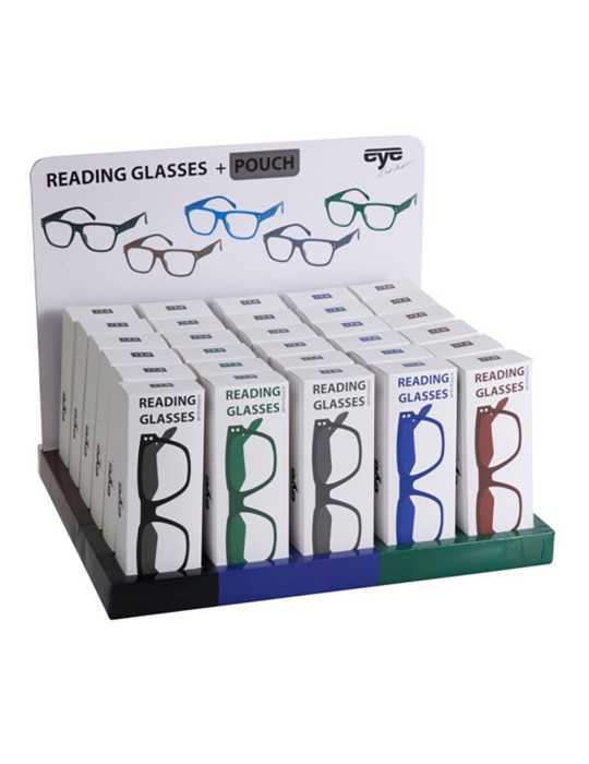 Lote de 30 Unidades Gafas de Lectura con Funda, Modelos Variados. Expositor de 30 uds EYE CATCHER