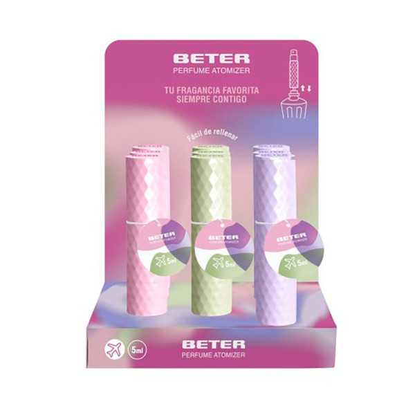 Lote de 9 Unidades Atomizador Recargable para Perfume, Colores Surtidos, 5 ml BETER