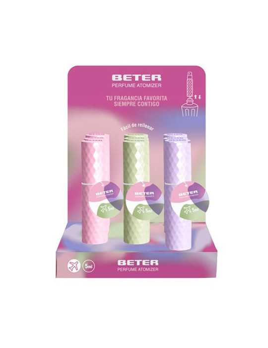 Lote de 9 Unidades Atomizador Recargable para Perfume, Colores Surtidos, 5 ml BETER