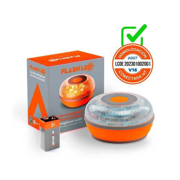 Baliza V16 de Emergencia Homologada Conectada Geolocalizable con Dgt 3.0 FLASHLED