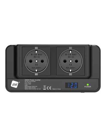 Inversor de Corriente para Coche 200W, 12V A 220V NK 2