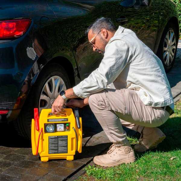 Arrancador Portátil 4 en 1, 12 V POWERPLUS