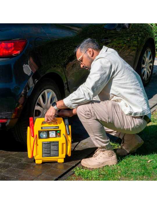 Arrancador Portátil 4 en 1, 12 V POWERPLUS