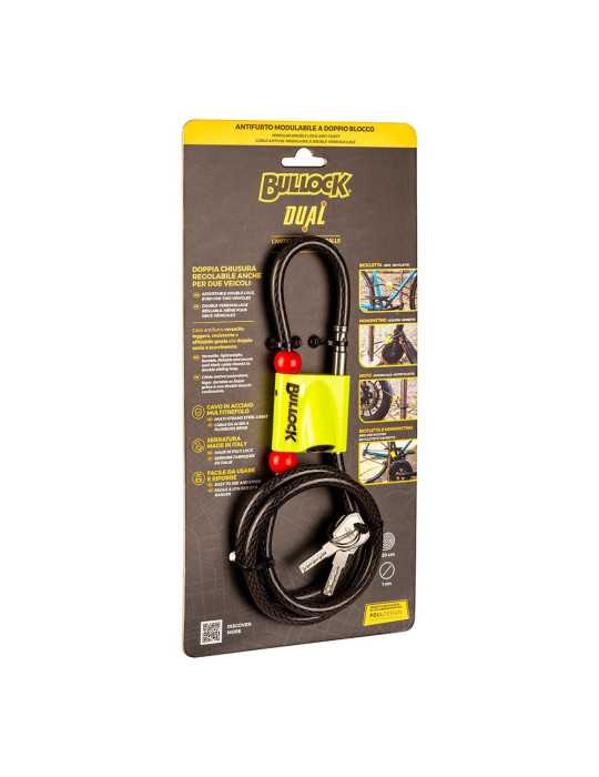 Cable Antirrobo, Modelo Dual, para Bicicletas, Patinetes y Motos BULLOCK
