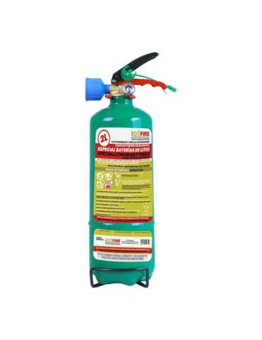 Extintor Especial para Baterías de Litio 2 l, Verde + Soporte SIMON RACK