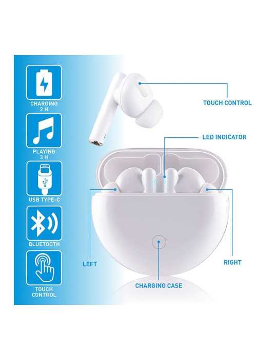 Auriculares Earbuds Bluetooth con Estuche Blanco GRUNDIG