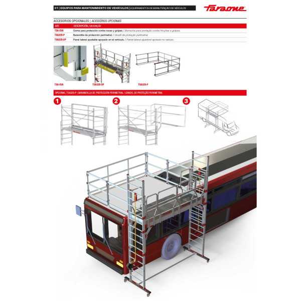 Andamio especial para talleres de camiones y autobuses TSA320 FARAONE