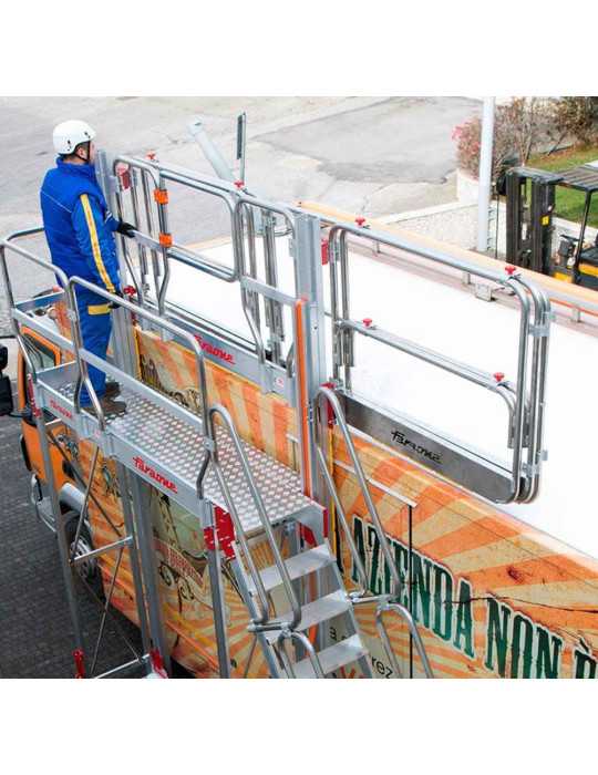 Escalera con plataforma y barandilla regulable TSA-S FARAONE