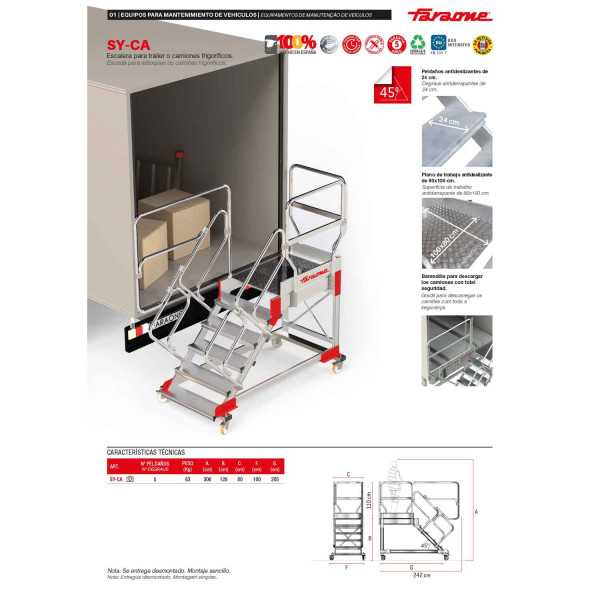 Escalera para tráiler o camiones frigoríficos SY-CA FARAONE