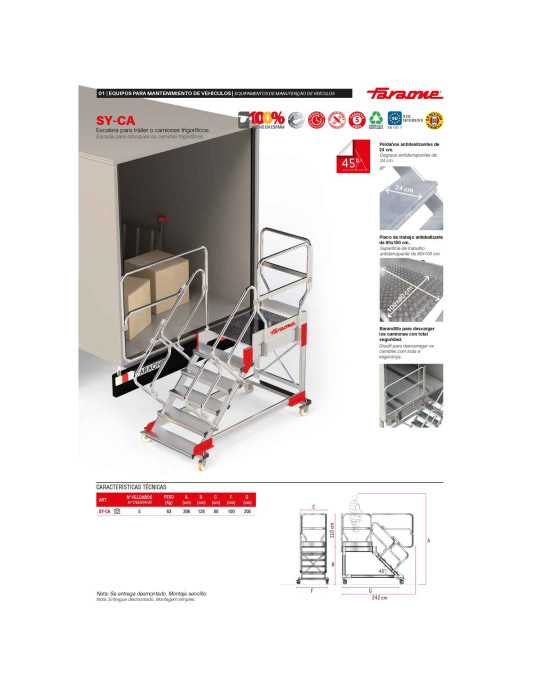 Escalera para tráiler o camiones frigoríficos SY-CA FARAONE