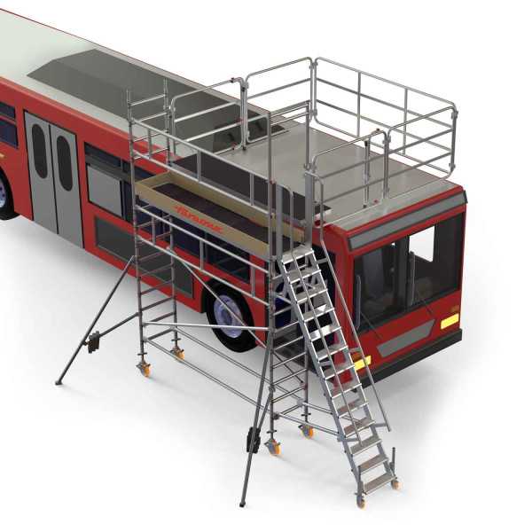 Escalera con plataforma para camiones y autobuses TSA-AB-3 FARAONE