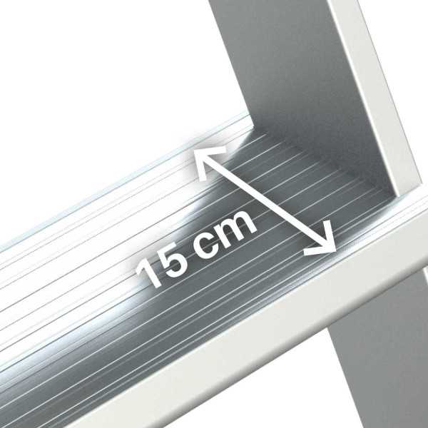 Escalera de aluminio con plataforma y cuatro ruedas Inclinación de 60 Altura hasta la plataforma 2,44 m SY60-10 FARAONE