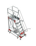Escalera de aluminio con plataforma y cuatro ruedas Inclinación de 60 Altura hasta la plataforma 4,17 m SY60-17 FARAONE