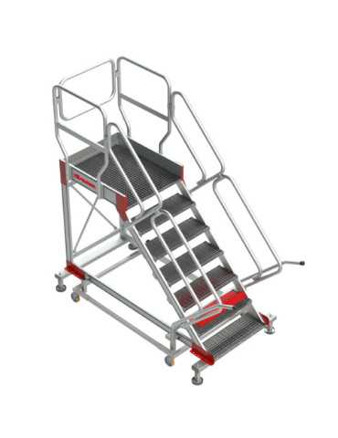 Escalera con plataforma y cuatro ruedas TRAMEX Altura hasta la plataforma 1,30 m SY-T-06 FARAONE