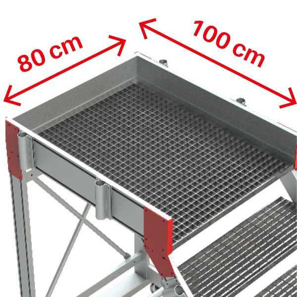 Escalera con plataforma y cuatro ruedas TRAMEX Altura hasta la plataforma 1,30 m SY-T-06 FARAONE