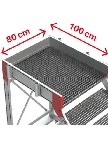 Escalera con plataforma y cuatro ruedas TRAMEX Altura hasta la plataforma 2,15 m SY-T-10 FARAONE 2